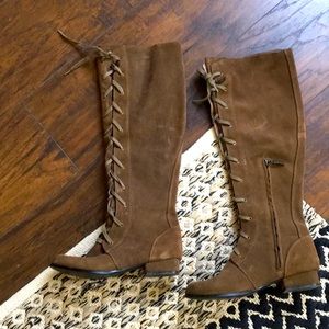 Knee High Suede Lace Up Highlander Boots